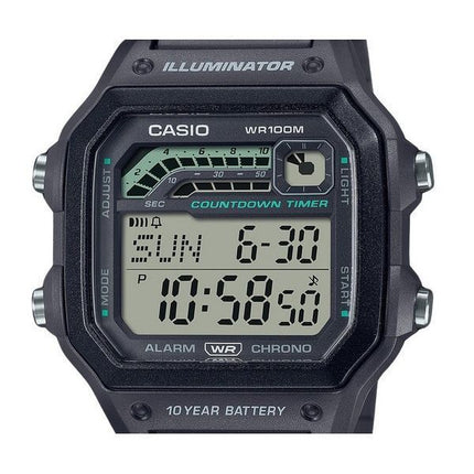 Casio Standard Digital Resin Strap Gray Quartz WS-1600H-8AV 100M Men's Watch