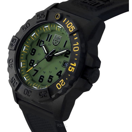 Luminox Navy SEAL Foundation Rubber Strap Green Dial Quartz Diver's XS.3517.NSF.SET 200M Men's Watch With Extra Strap