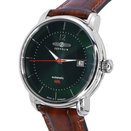 Zeppelin LZ 120 Bodensee Leather Strap Dark Green Dial Automatic 81604 Men's Watch