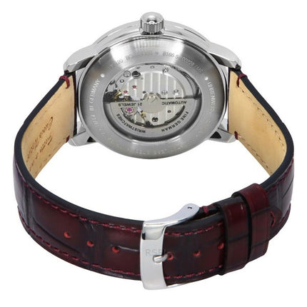 Zeppelin LZ 120 Bodensee Leather Strap Red Open Heart Dial Automatic 81665 Men's Watch