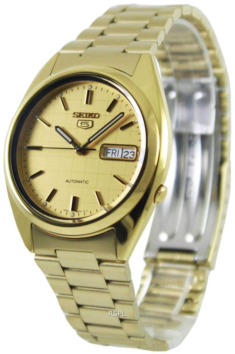 Seiko 5 Automatic Gold Dial SNXL72K1 SNXL72K Mens Watch - CityWatches.co.uk