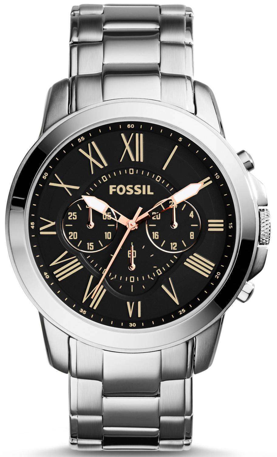 Fossil Grant Chronograph Black Dial FS4994 Men's Watch - CityWatches.co.uk