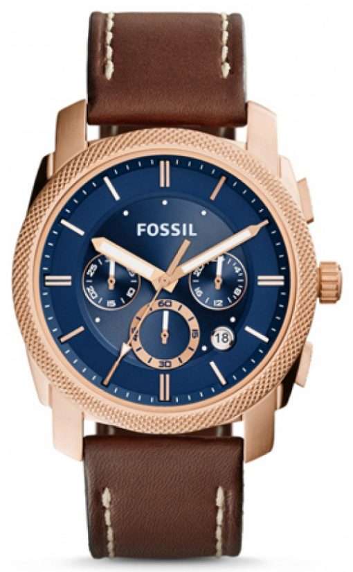 Fossil Machine Chronograph Quartz Brown Leather Strap FS5073 Men's Watch