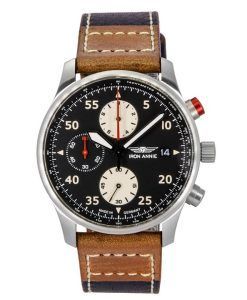 Iron Annie F13 Tempelhof Chronograph Leather Strap Black Dial Quartz 56702 100M Men's Watch