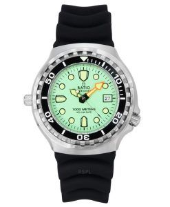 Ratio FreeDiver Version 02 Helium Safe 1000M Sapphire Quartz Mint Green Dial 1038EF102V-GRN-V02 Men's Watch
