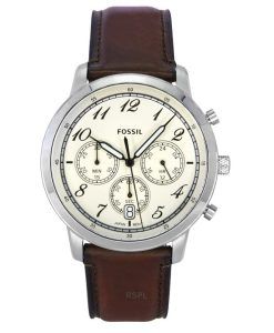 Fossil Neutra Chronograph Leather Strap Cream Dial Quartz FS6022 Men's Watch