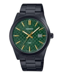 Casio Standard Analog Ion Plated Stainless Steel Green Dial Quartz MTP-VD03B-3A Men's Watch