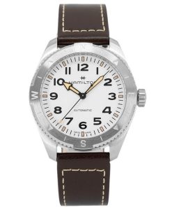 Hamilton Khaki Field Expedition Leather Strap White Dial Automatic H70315510 100M Men's Watch