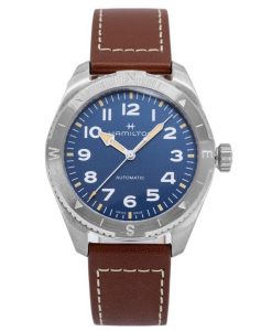 Hamilton Khaki Field Expedition Leather Strap Blue Dial Automatic H70315540 100M Men's Watch