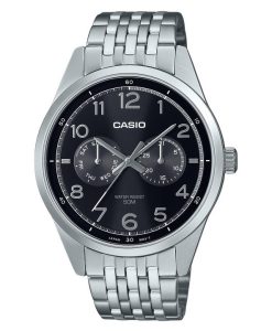 Casio Standard Analog Stainless Steel Black Dial Quartz MTP-E340D-1AV Men's Watch