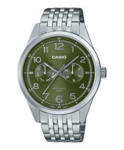 Casio Standard Analog Stainless Steel Green Dial Quartz MTP-E340D-3AV Men's Watch