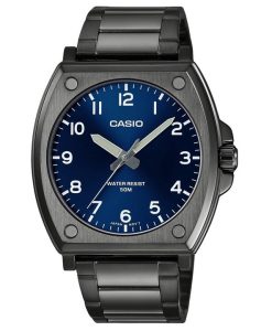 Casio Standard Analog Black Ion Plated Stainless Steel Blue Dial Quartz MTP-E730B-2AV Men's Watch