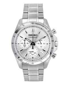 Seiko Spirit Chronograph Stainless Steel Silver Dial Quartz SBTR009 100M Men's Watch
