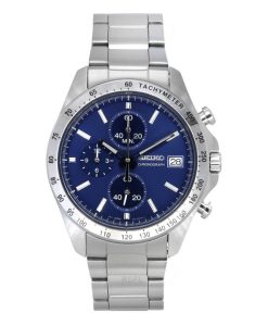 Seiko Spirit Chronograph Stainless Steel Blue Dial Quartz SBTR023 100M Men's Watch